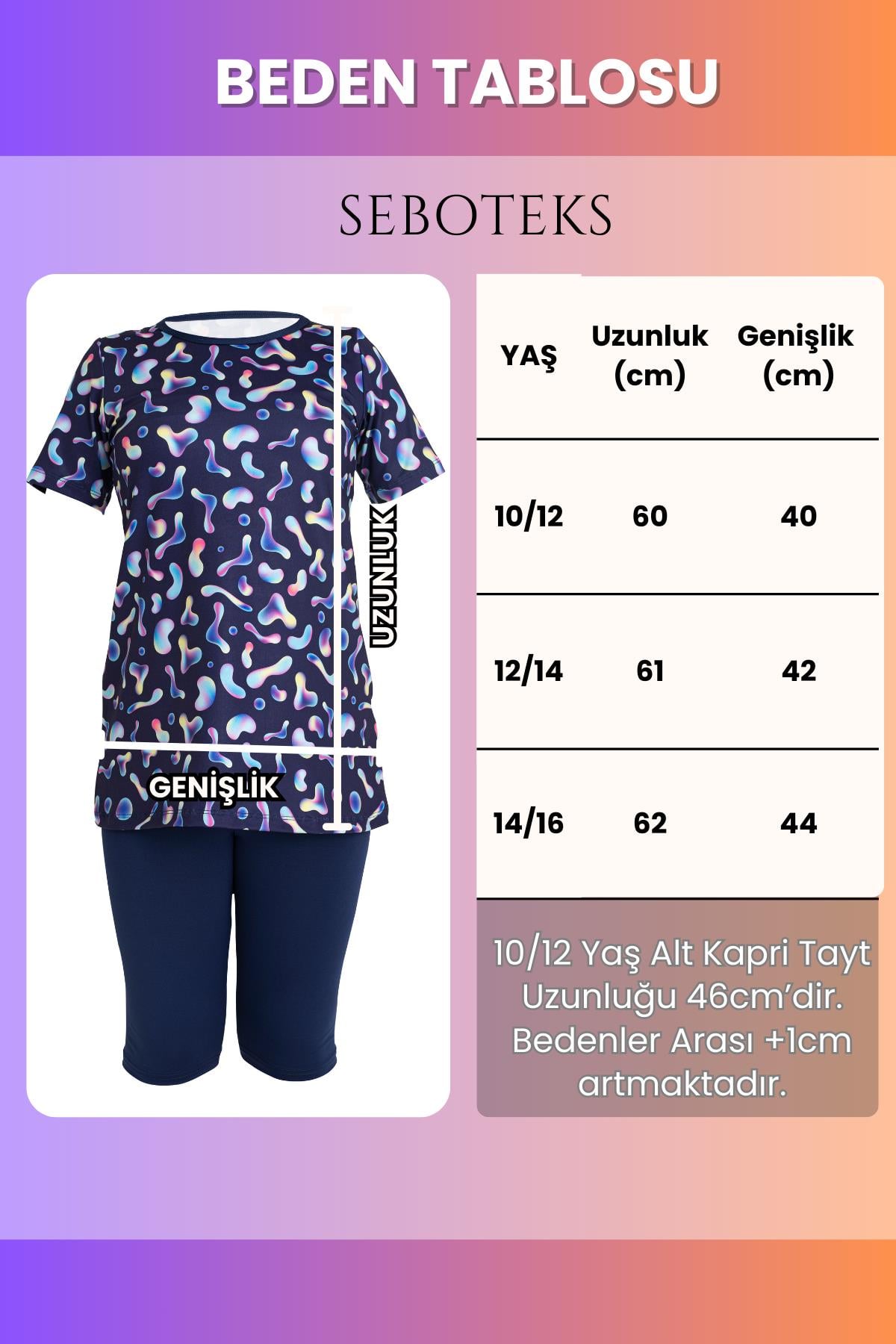 SEBOTEKS Kısa Kollu Taytlı Kız Çocuk Mayo 35108