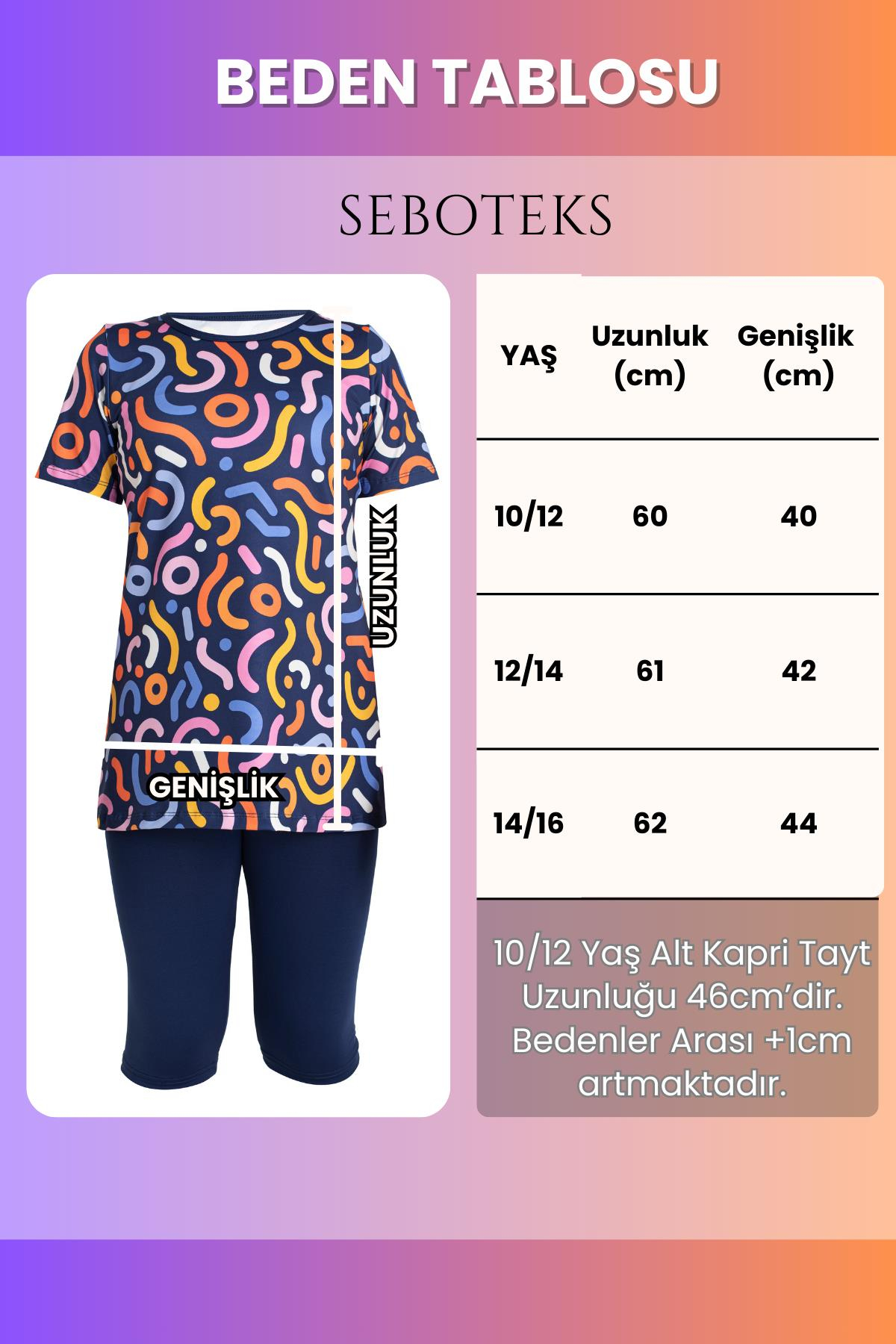 SEBOTEKS Kısa Kollu Taytlı Kız Çocuk Mayo 35102