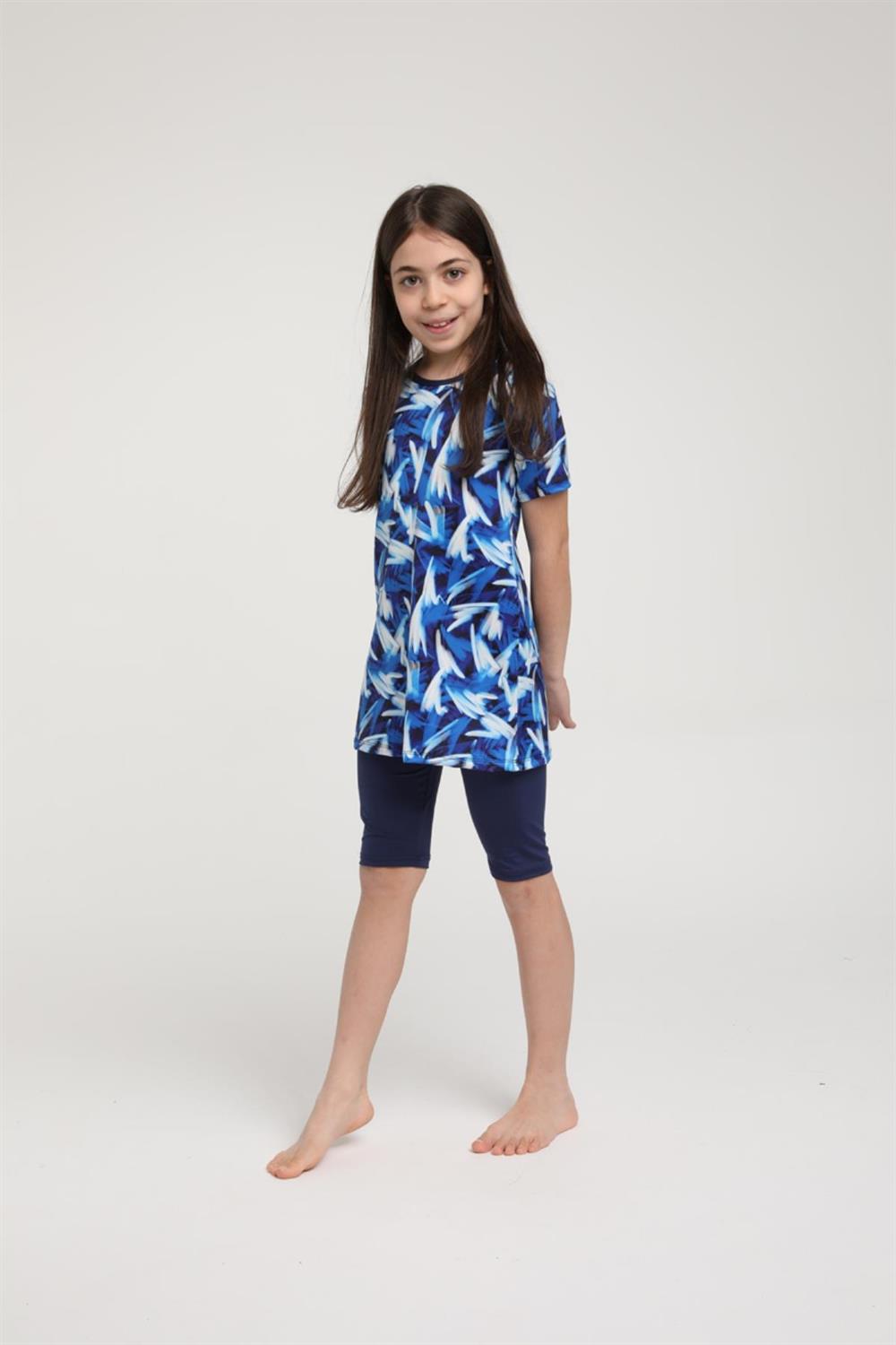 SEBOTEKS Kısa Kollu Taytlı Kız Çocuk Mayo 35105