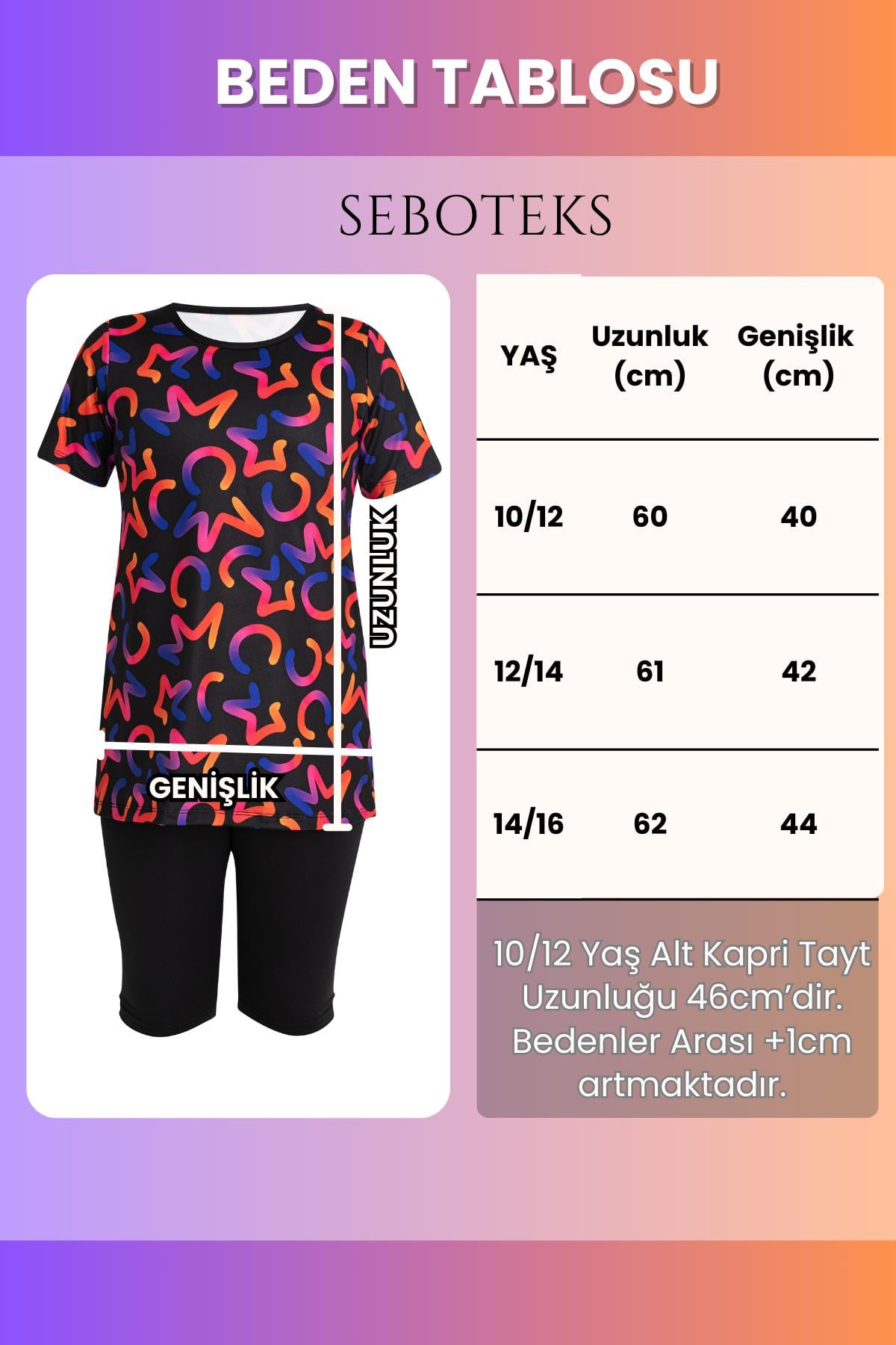 SEBOTEKS Kısa Kollu Taytlı Kız Çocuk Mayo 35109