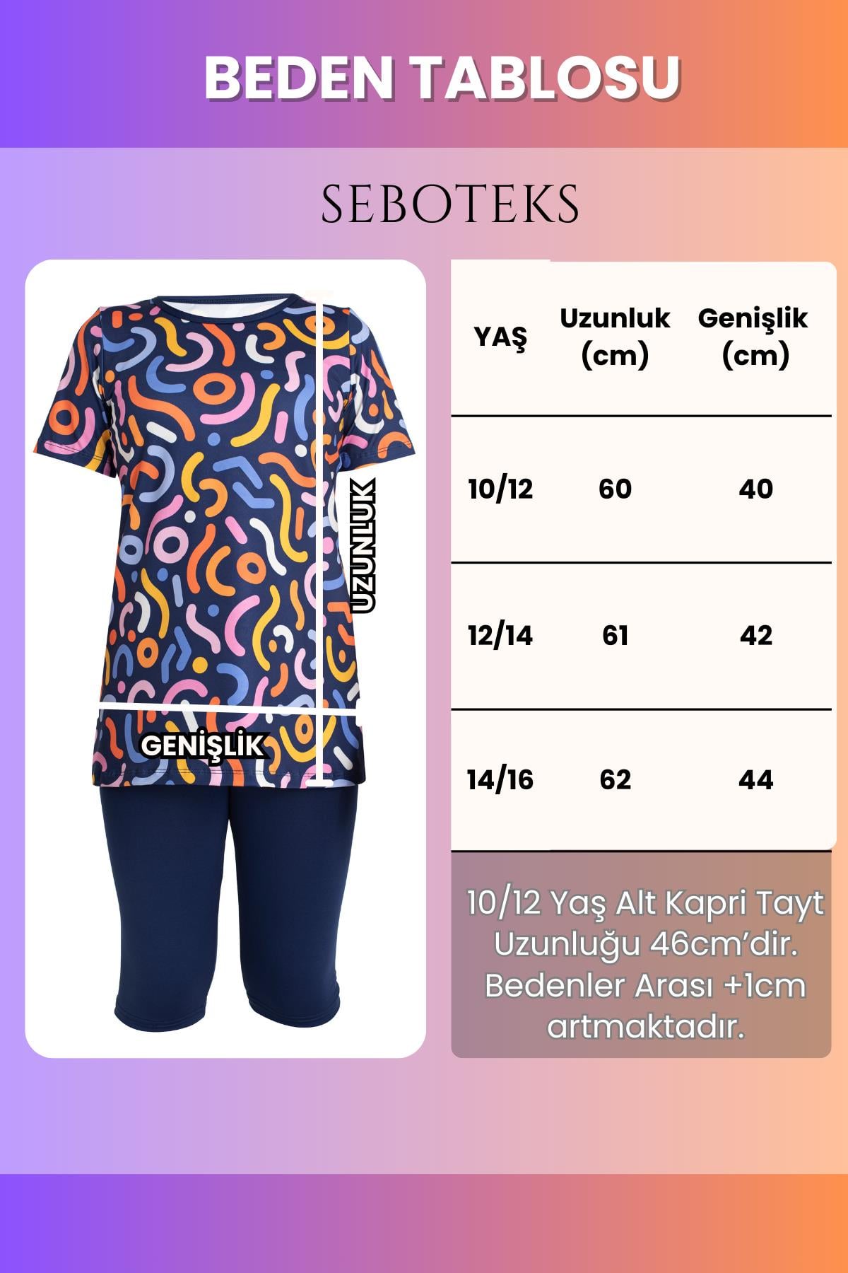 SEBOTEKS Kısa Kollu Taytlı Kız Çocuk Mayo 35102