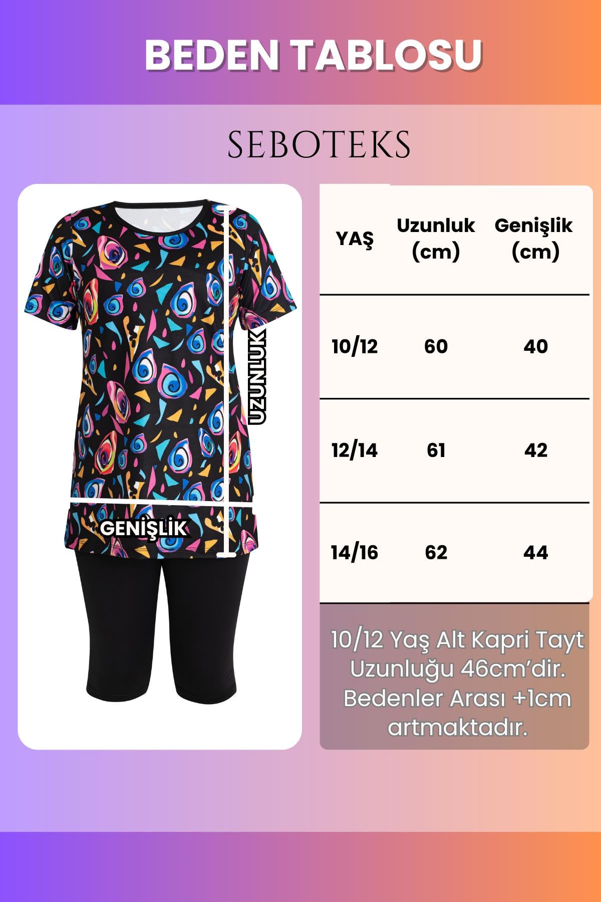 SEBOTEKS Kısa Kollu Taytlı Kız Çocuk Mayo 35100