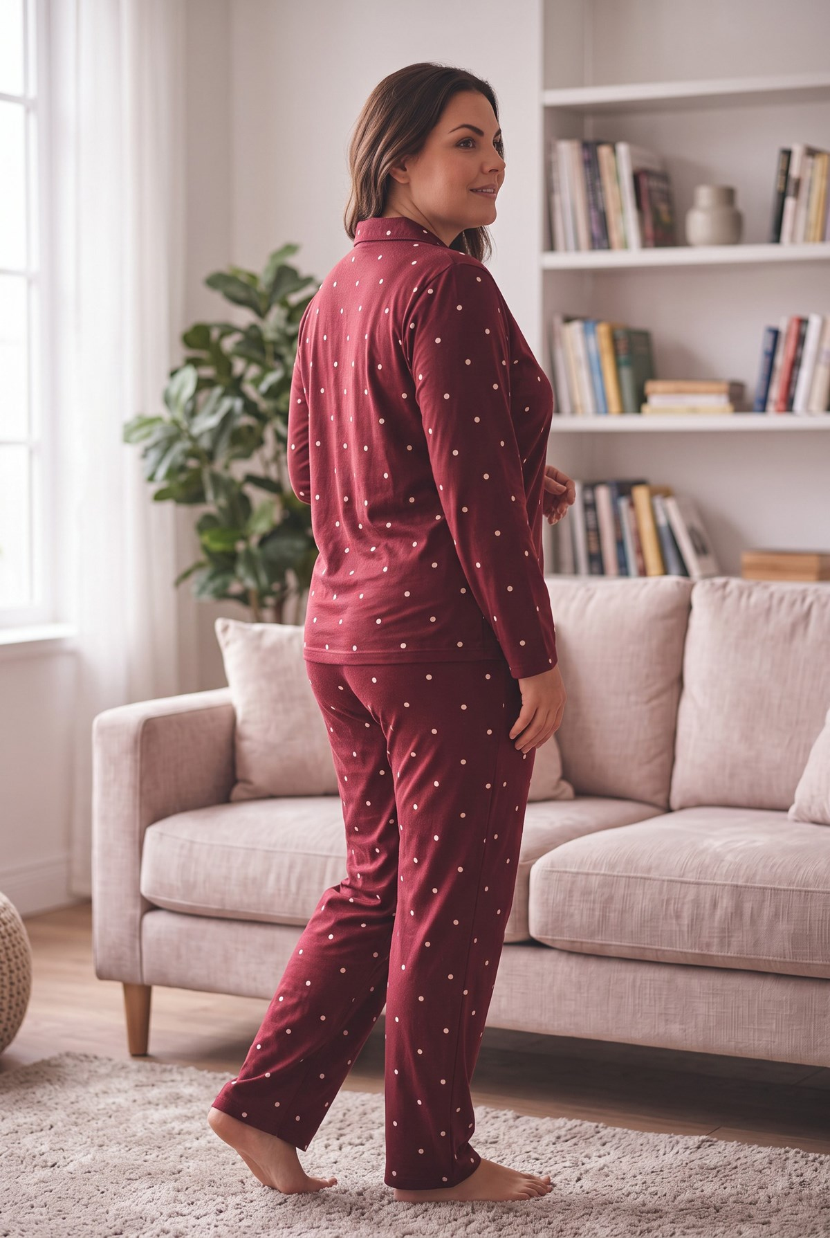 Süet Kumaş Önden Düğmeli Büyük Beden Kadın Pijama Takımı 2800