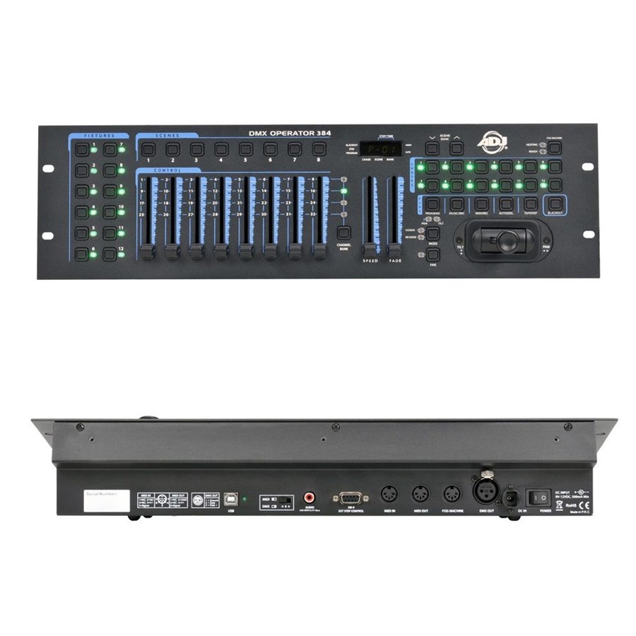 Amerikan Dj Dmx Operator 384 Işık Kontrol Ünitesi Midi , DMX