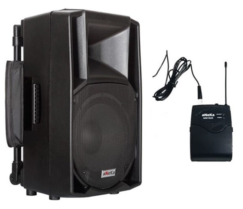 Aneka Ank 212 Y 12'' 200 Watt Seyyar Portatif Ses Sistemi , Tek Yaka Telsiz Mikrofonlu