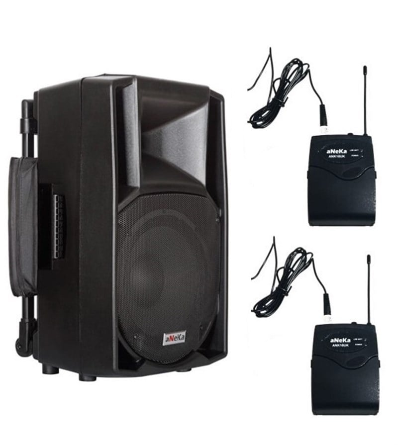 Aneka Ank 212 YY 12'' 200 Watt Seyyar Portatif Ses Sistemi ,Çift Yaka Telsiz Mikrofonlu