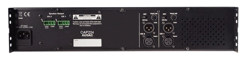 Audac CAP224 - 2 x 240W 100V D-Class Güç Amfisi