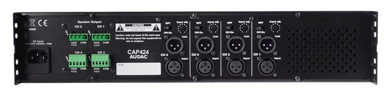 Audac CAP424 4x240W 100V D-Class Güç Amplifikatörü