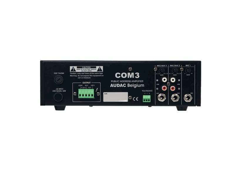 Audac COM3 - 1 Mikrofon Giriş 30W 100V Amfili Mikser
