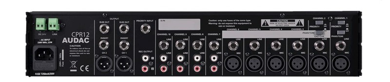 Audac CPR12 10 Kanal 2 Bölge Mono Preamp