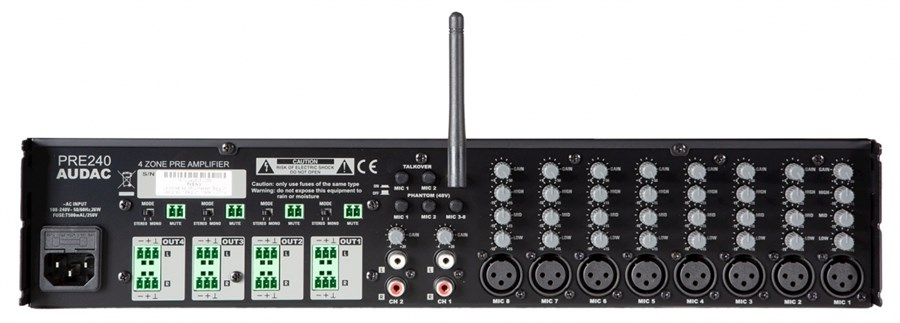 Audac PRE220 2 Bölge 10 Kanal Stereo Preamfi
