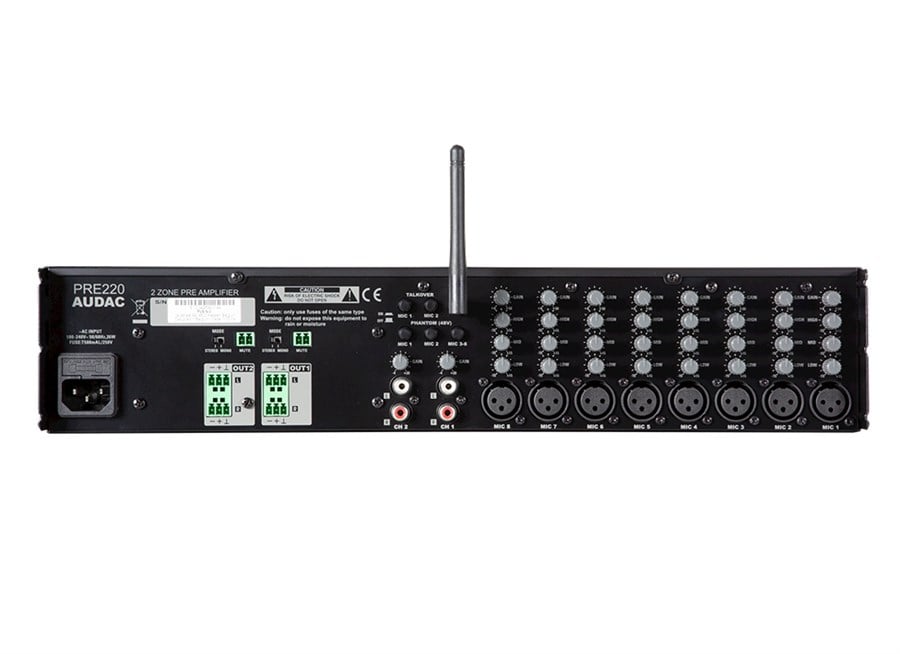 Audac PRE220 2 Bölge 10 Kanal Stereo Preamfi