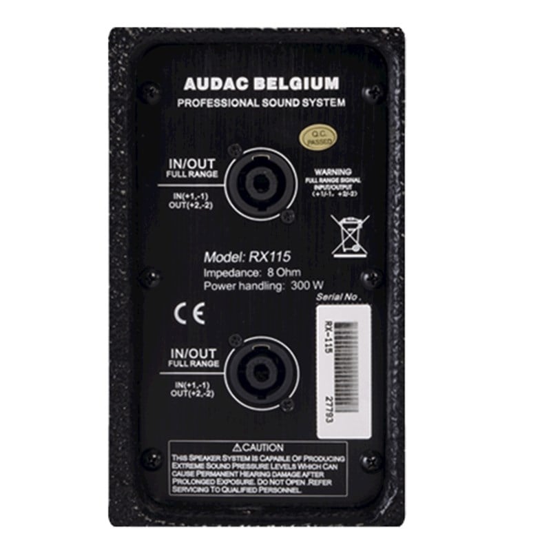 Audac RX115MK2 15-inç 600W Max Pasif Kabin