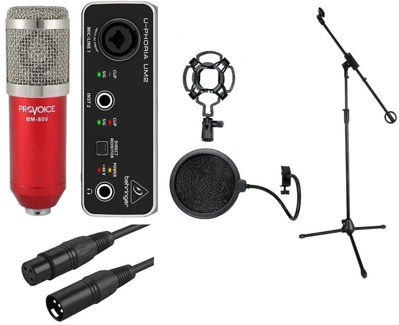 Behringer Bronz Ev Studyo Kayıt Paketi Kırmızı