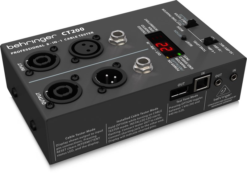 Behringer CT200 8'li Profesyonel Kablo Test Cihazı
