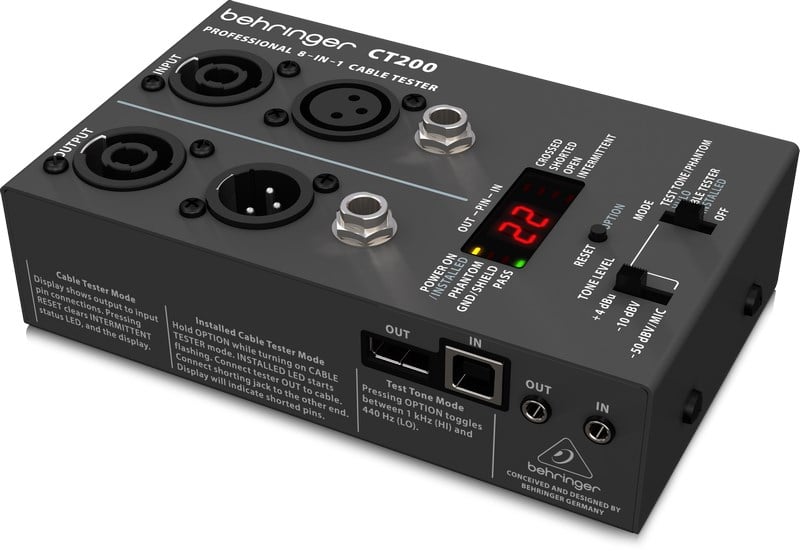 Behringer CT200 8'li Profesyonel Kablo Test Cihazı