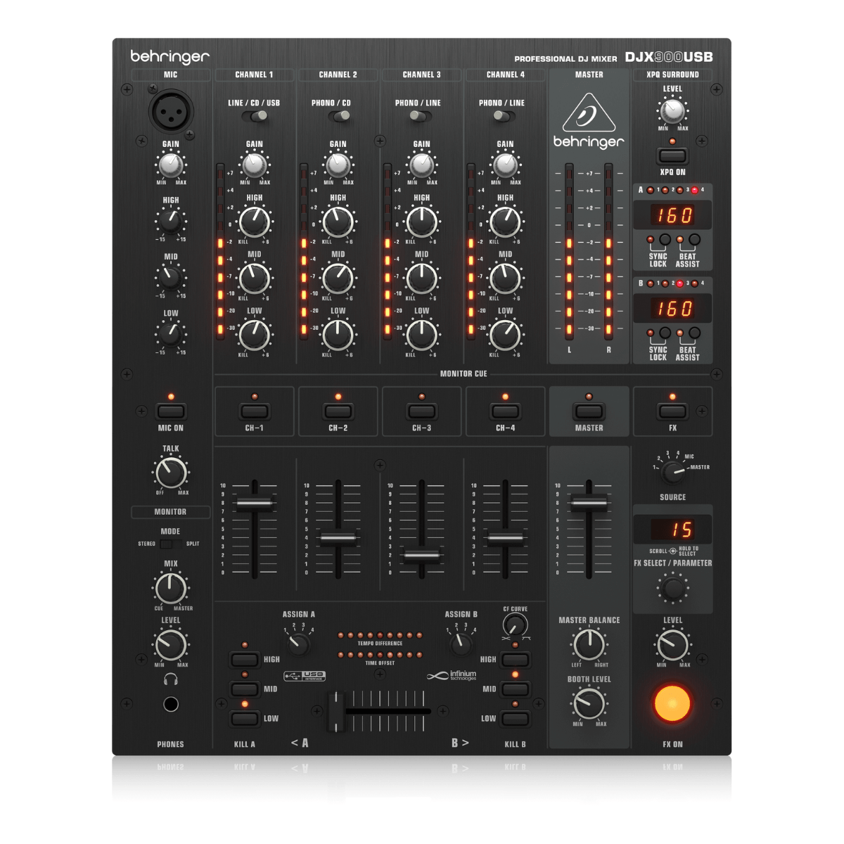 Behringer DJX900USB Profesyonel 5 Kanallı DJ Mikser