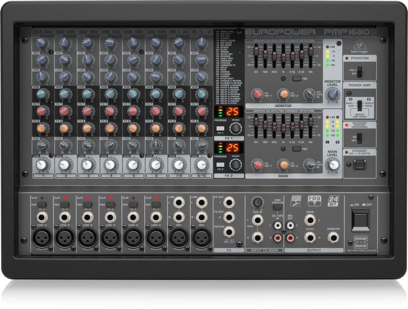 Behringer EUROPOWER PMP1680S Çift Efektli 10 Kanal 1600W Küp Mikser