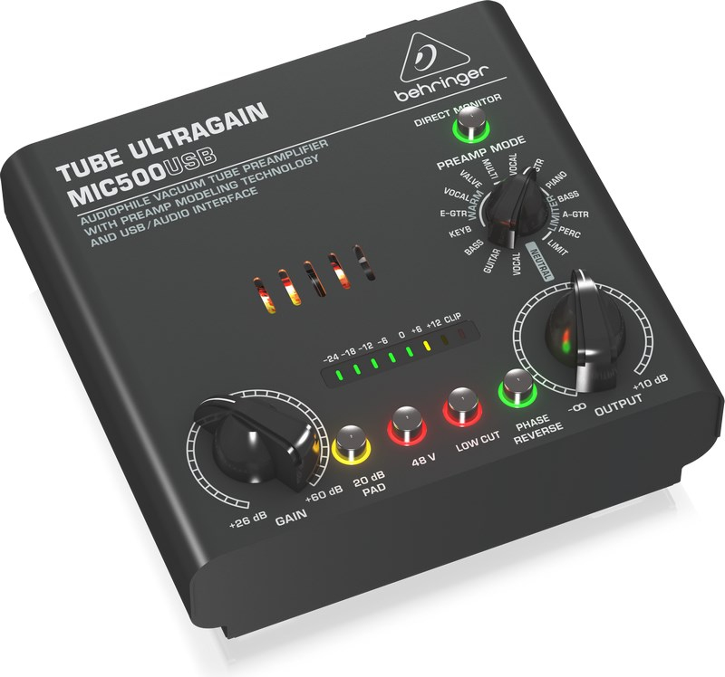 Behringer ULTRAGAIN MIC500USB Vakum Tüplü Preamp Ses Kartı