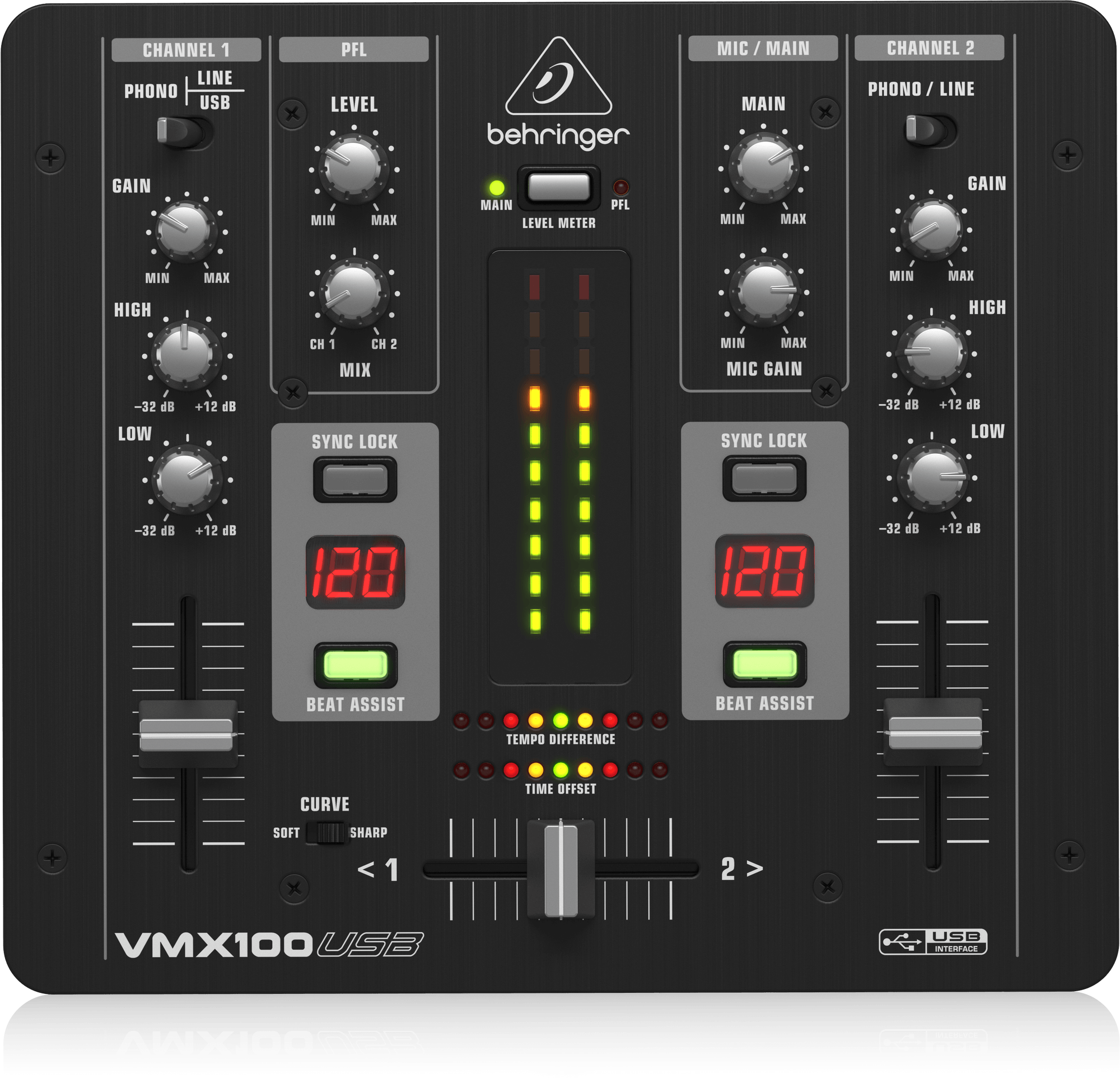 Behringer VMX100USB Profesyonel 2 Kanal Dj Mikser