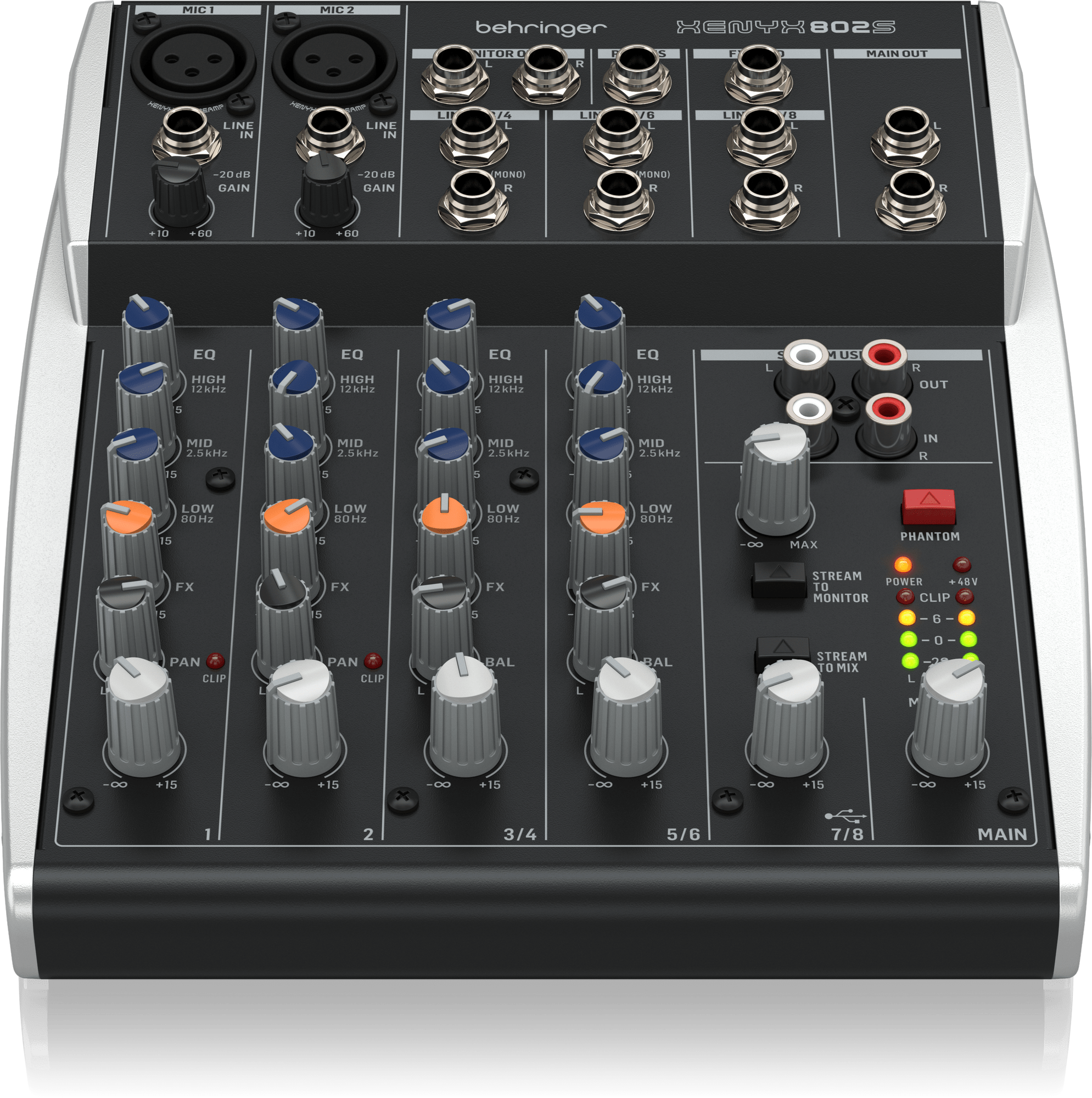 Behringer XENYX 802S 8 Kanal USB Girişli Analog Mikser