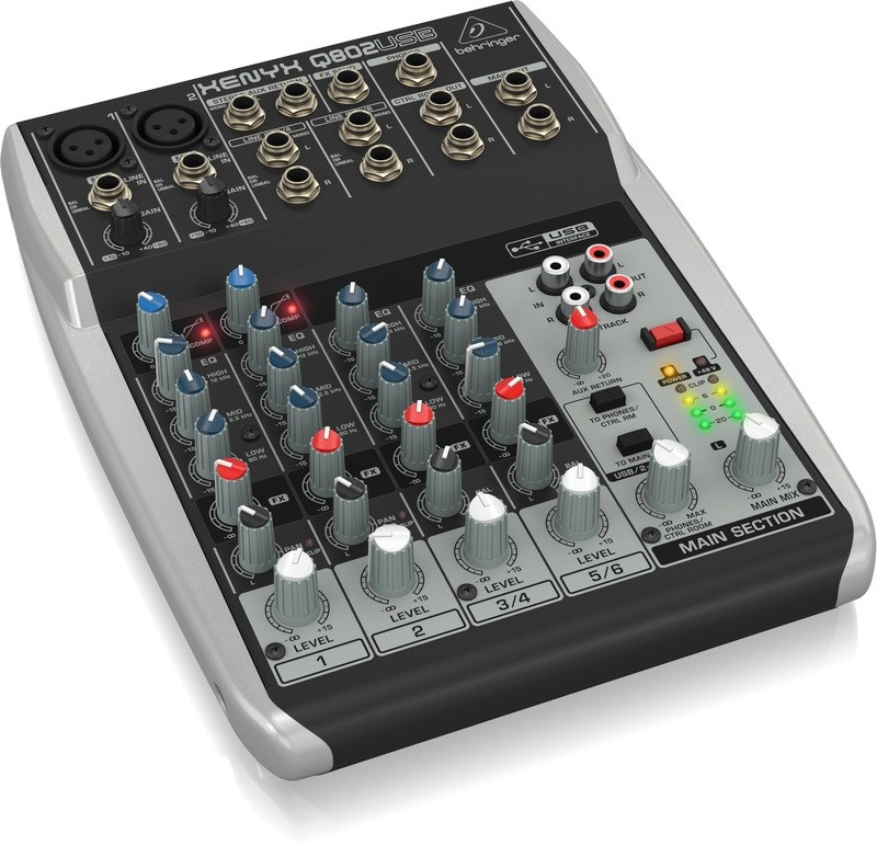 Behringer XENYX Q802USB 8 Kanal USB Kartlı Kayıt Mikseri