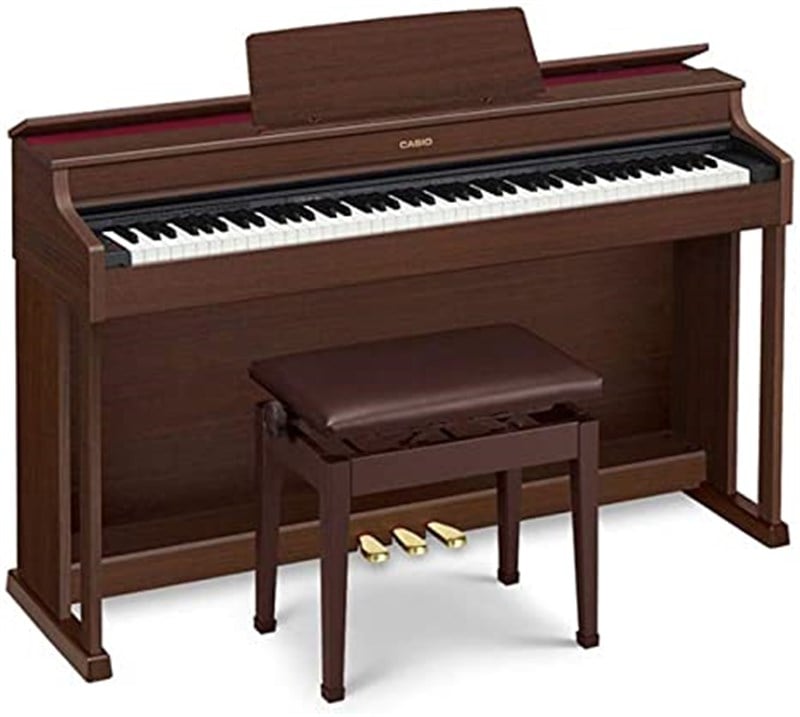 Casio AP470BN 88 Tuşlu Dijital Piyano Kahverengi (Kulaklık ve Tabure Hediyeli))