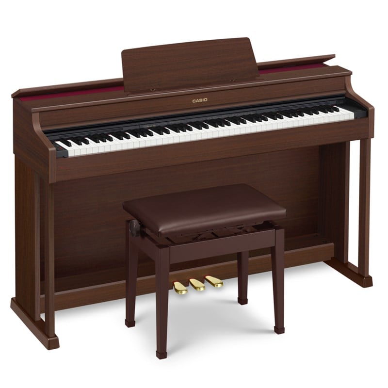 Casio AP470BN 88 Tuşlu Dijital Piyano Kahverengi (Kulaklık ve Tabure Hediyeli))
