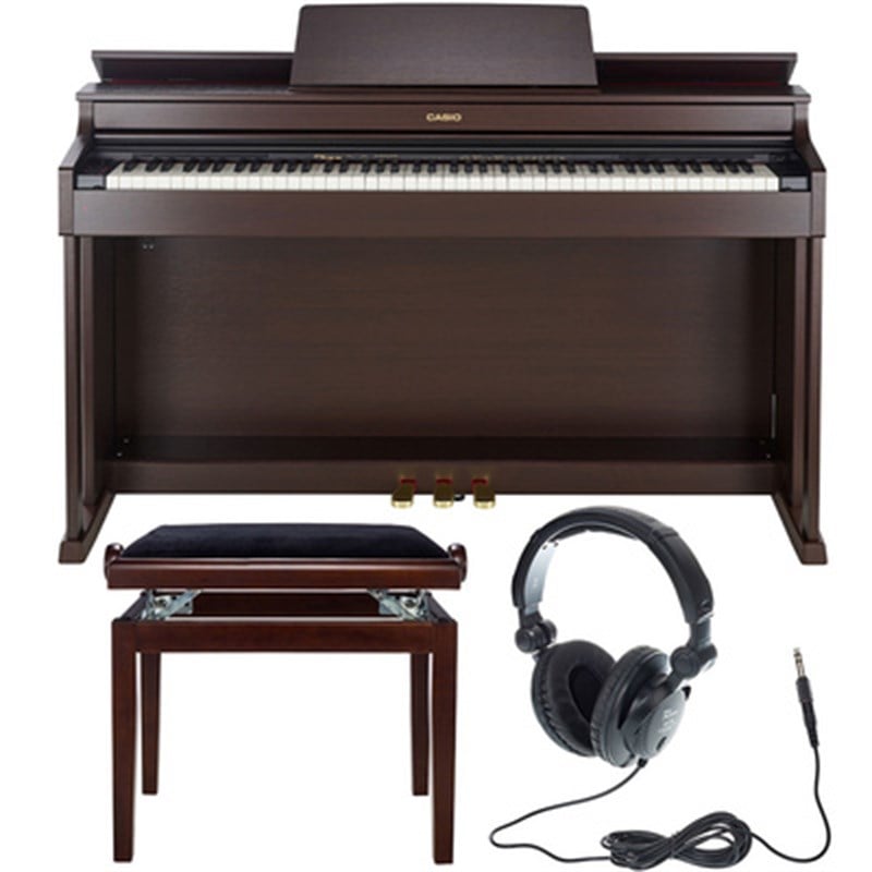 Casio AP470BN 88 Tuşlu Dijital Piyano Kahverengi (Kulaklık ve Tabure Hediyeli))