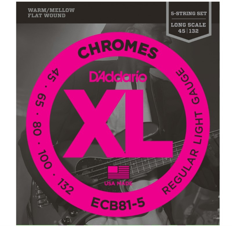 D'Addario ECB81-5 Chromes Bas Gitar Teli (45-132)