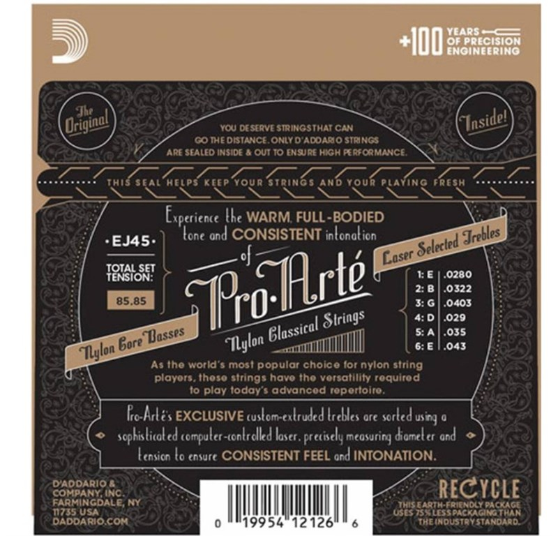 D'Addario EJ45-3D Pro-Arte Klasik Gitar Teli (3 Set)