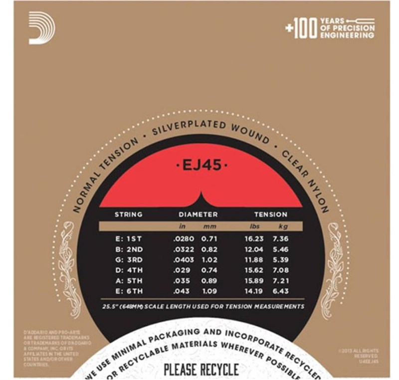 D'Addario EJ45-3D Pro-Arte Klasik Gitar Teli (3 Set)