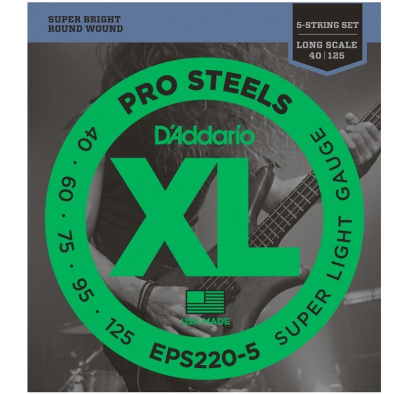 D'Addario EPS220-5 ProSteels Bas Gitar Teli (40-125)