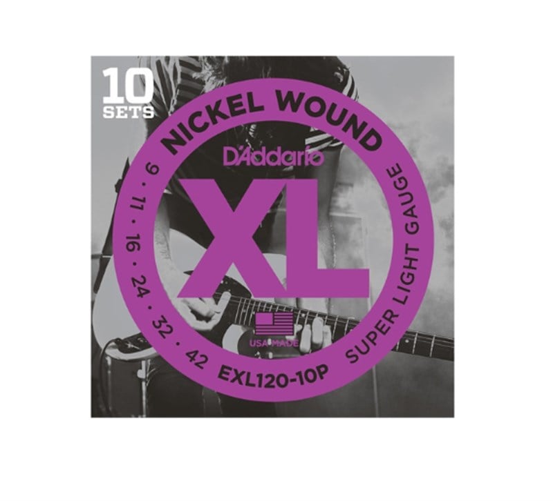 D'addario EXL120-10P Elektro Gitar Teli 9-42 (10 Set)