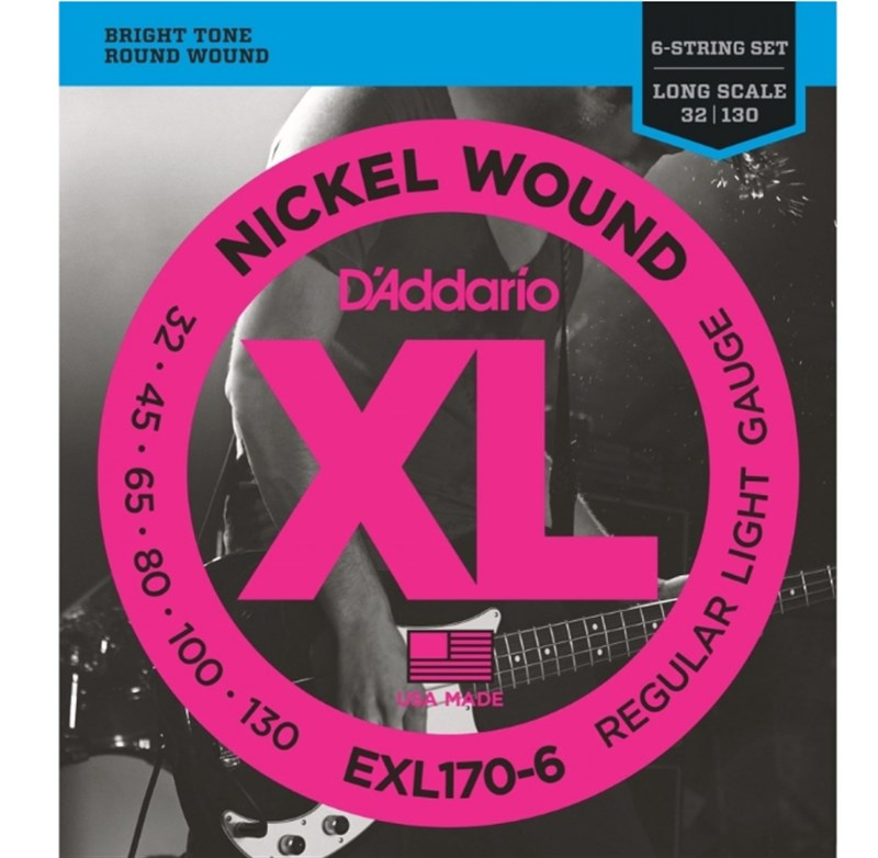 D'Addario EXL170-6 Uzun Ölçek Bas Gitar Teli (32-130)