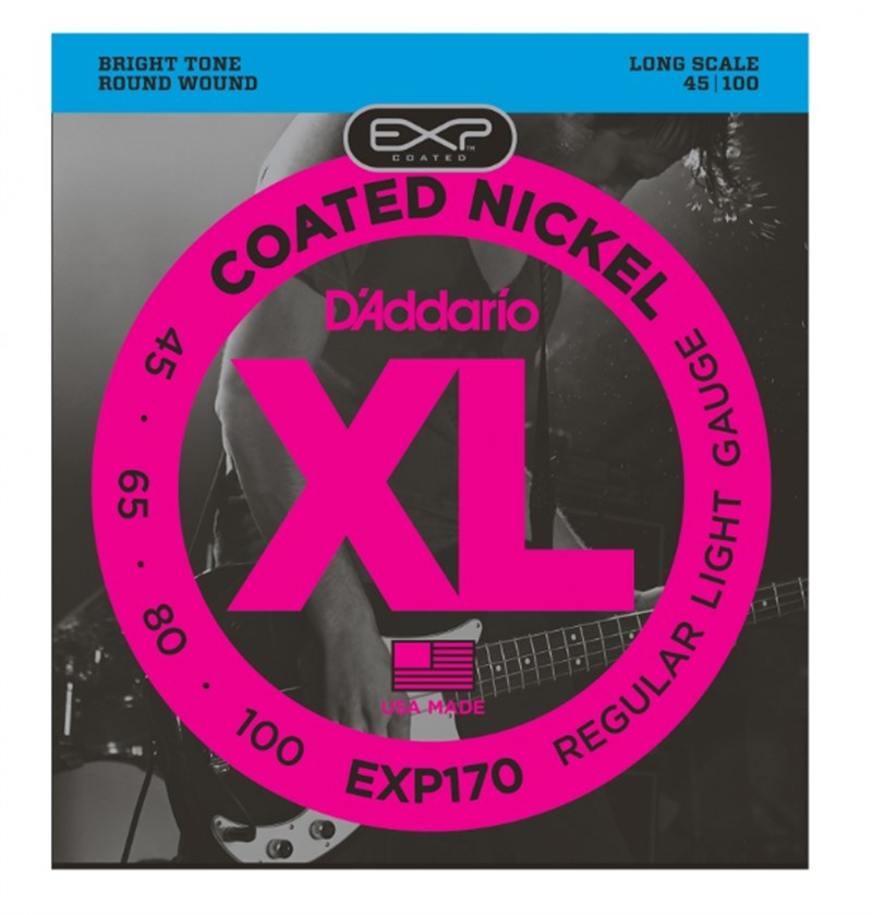 D'Addario EXP170 Coated Nickel Bas Gitar Teli 45-100
