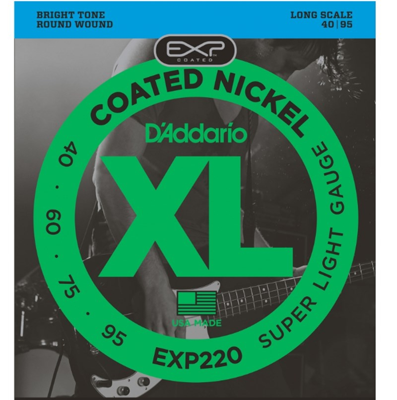 D'Addario EXP220 Coated Nickel Bas Gitar Teli (40-95)