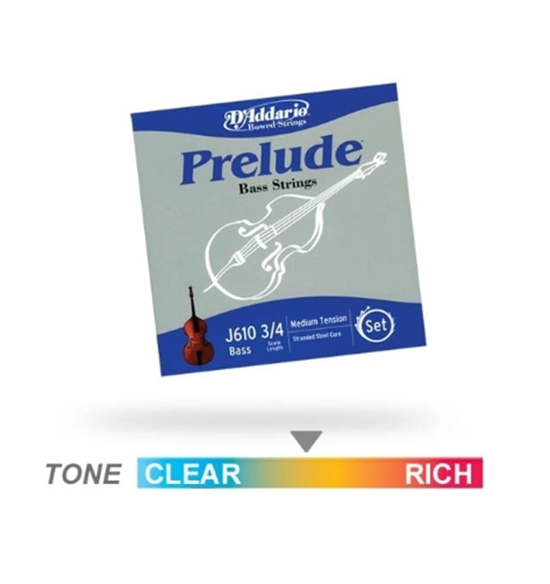 D'Addario J610 Prelude Kontrabas Teli Medium Tension