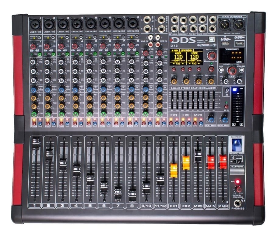 DDS D12 12 Kanal Deck Mikser 8 Mono 2 Stereo