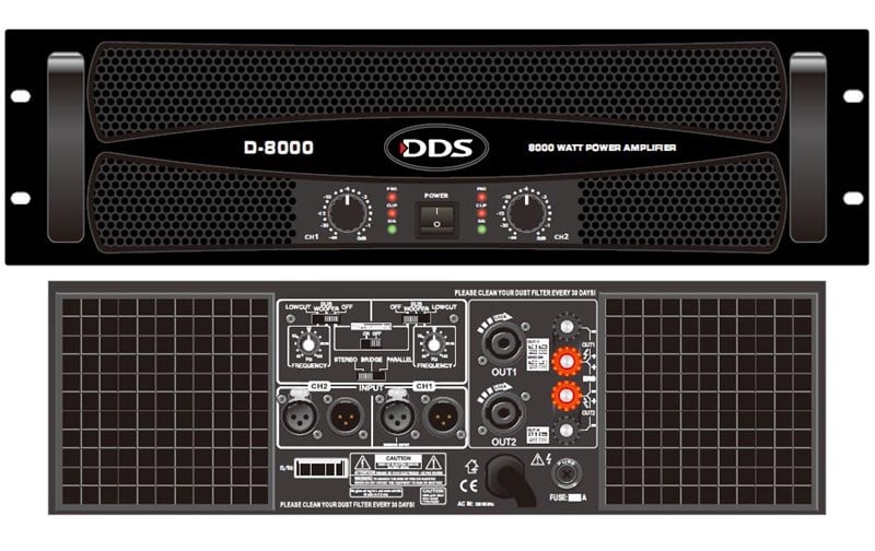 DDS D8000 2x2600W 4 ohm Power Amplifikatörü