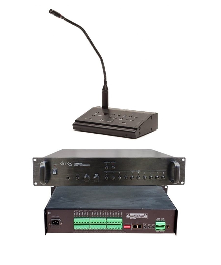 Denox DX6212A + DX218A - 10 Bölge Acil Anons Sistemi