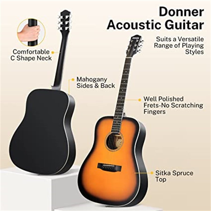 Donner EC 1019 Sunburst Akustik Gitar