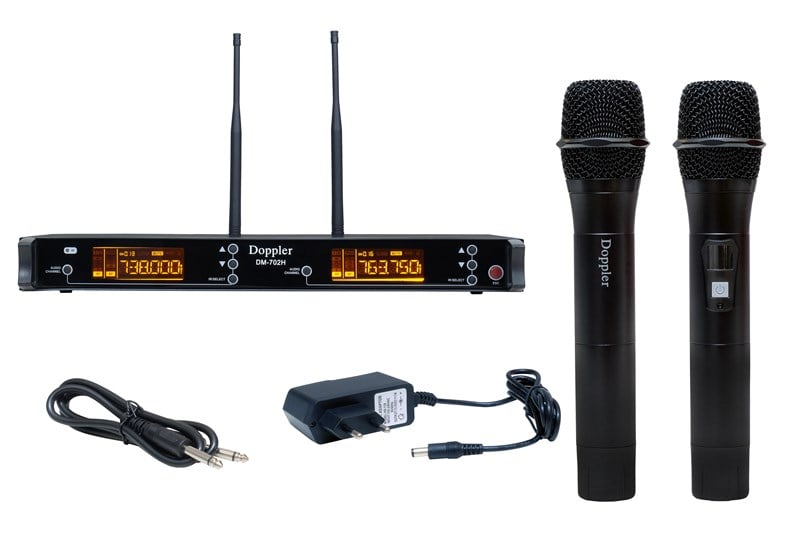 Doppler DM-702H Çift Antenli İkili Telsiz El Mikrofonu