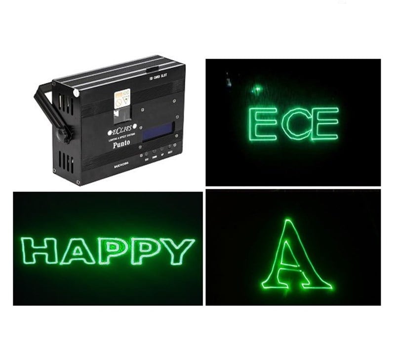 Eclips Punto 80mW SD Card Girişli Gobolu Yeşil Lazer Işık