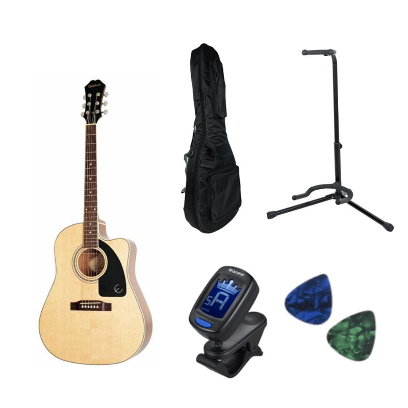 Epiphone AJ-220SCE Naturel Solid Top Elektro Akustik Gitar