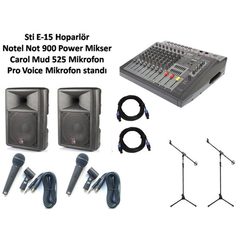 Fırsat Paketi - Mikser + Hoparlör + Mikrofonlu Canlı Müzik Seti