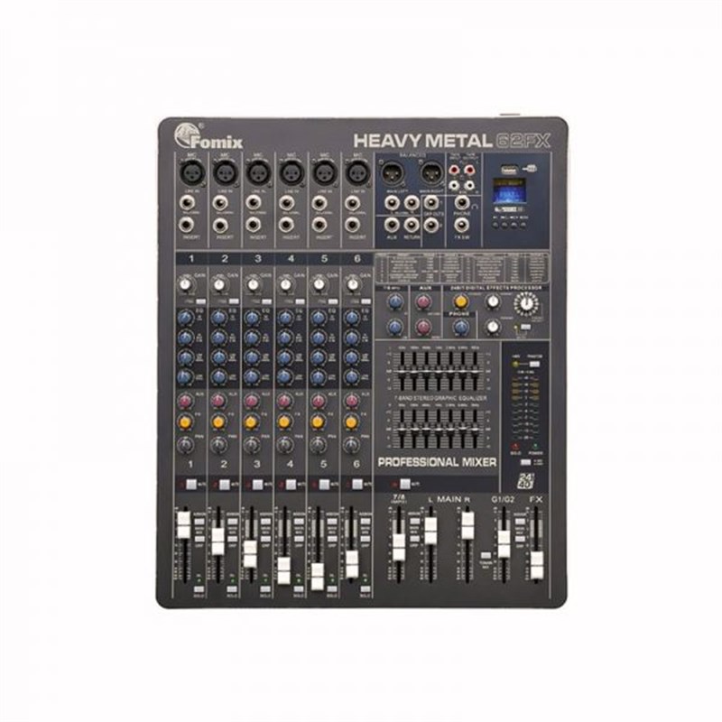 Fomix HM-62FX 6 Mono 1 Stereo Kanal Efektli Deck Mikser
