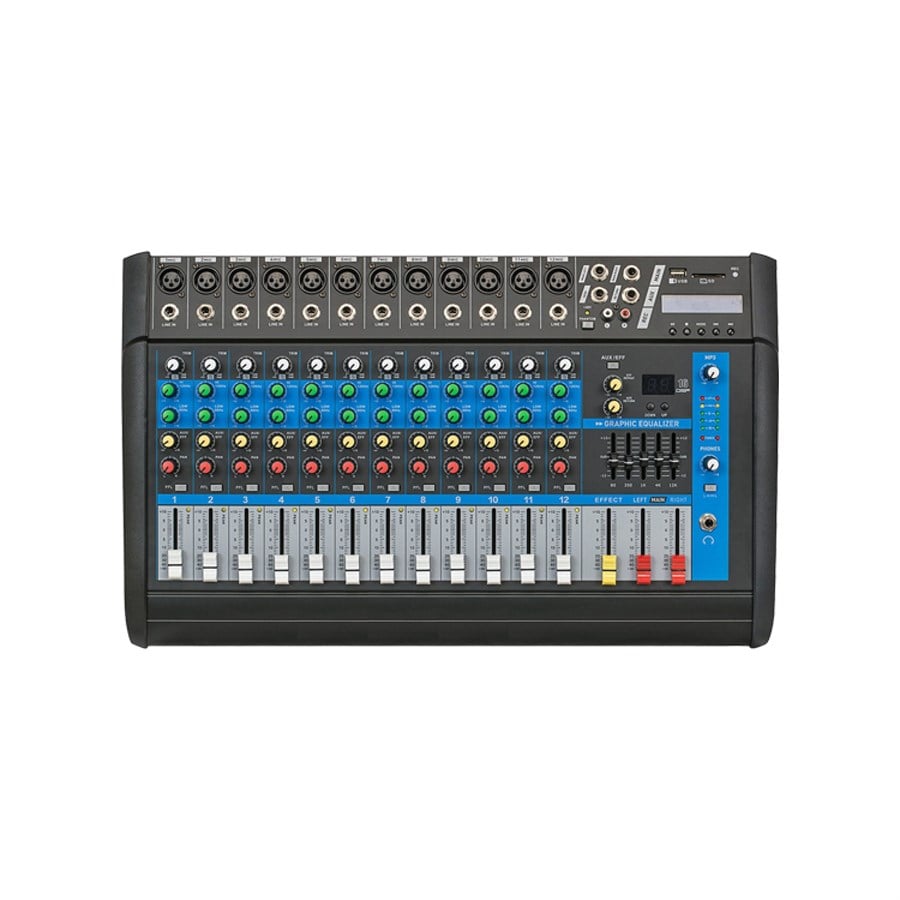 Globe Acoustic GPM512 12 Kanal Anfili 2x250 W Power Mikser