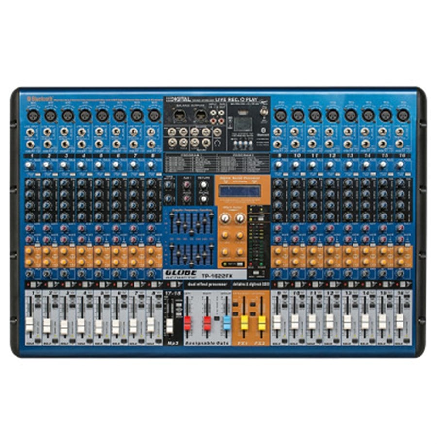 Globe Acoustic GTP1622FX 16 Kanal Çift Efekt 2x750 Watt Power Mixer
