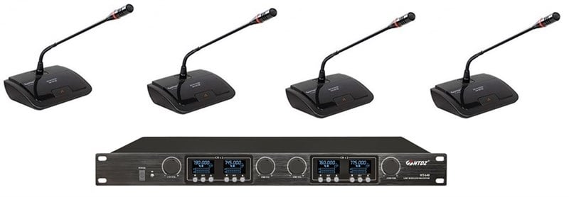 HTDZ HT-640 Set 4'lü Kablosuz Masa Mikrofon